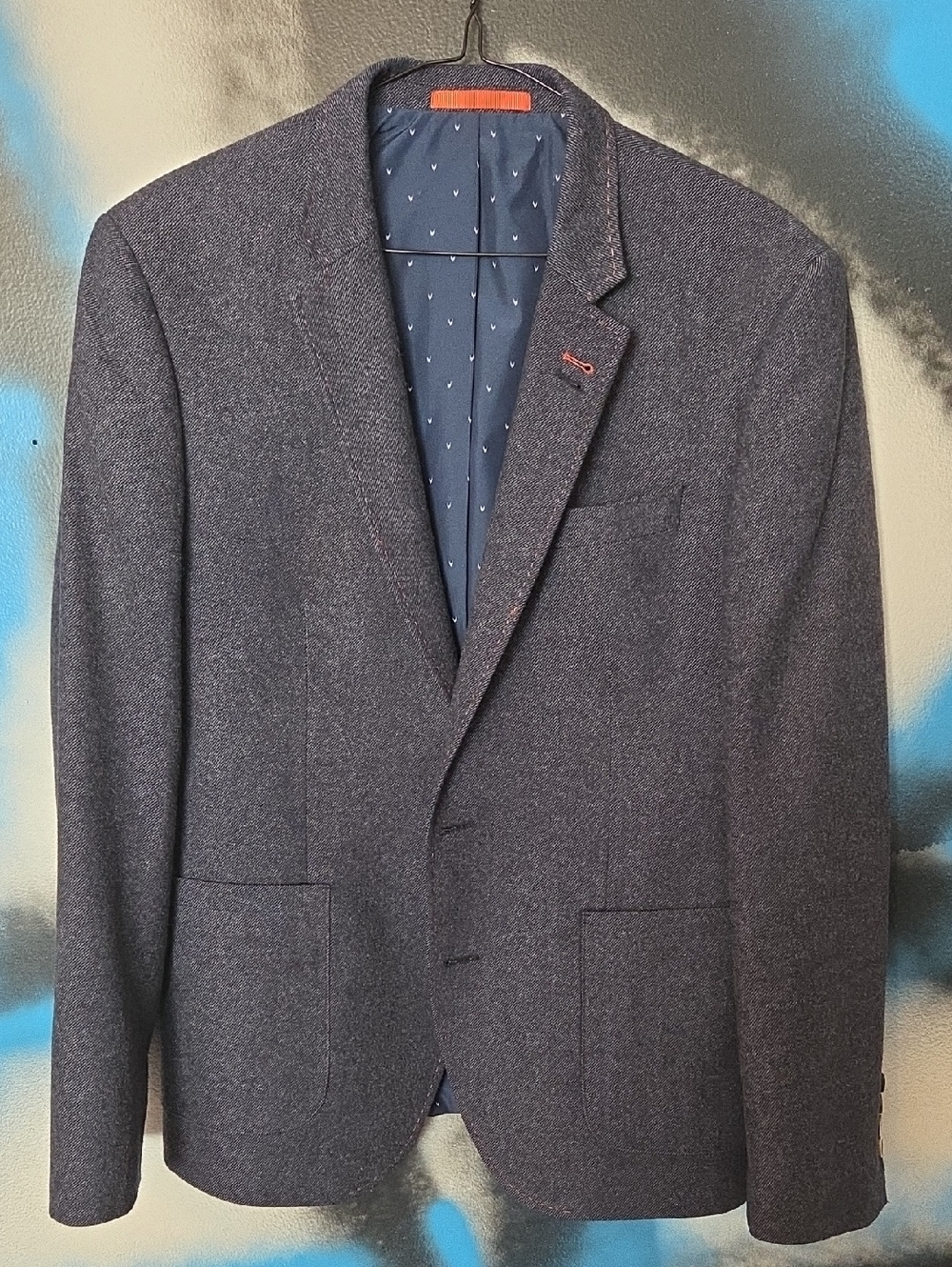 Men's/Women's Dark Navy Herringbone Blazer - Tailored Sport Coat